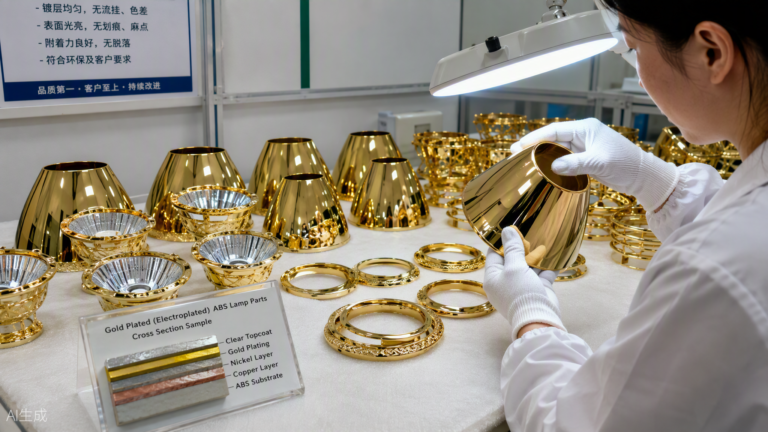 Gold Plating on Plastic: The Complete Process Behind Those Mirror-Bright Golden Lamp Shades